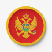 Montenegro-Flagge Pappteller (Vorderseite)