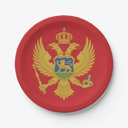 Montenegro-Flagge Pappteller (Vorderseite)