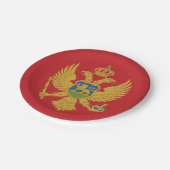 Montenegro-Flagge Pappteller (Schrägansicht)