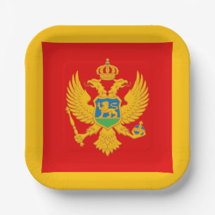 Montenegro-Flagge Pappteller