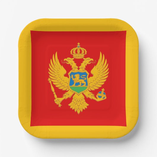Montenegro-Flagge Pappteller (Vorderseite)