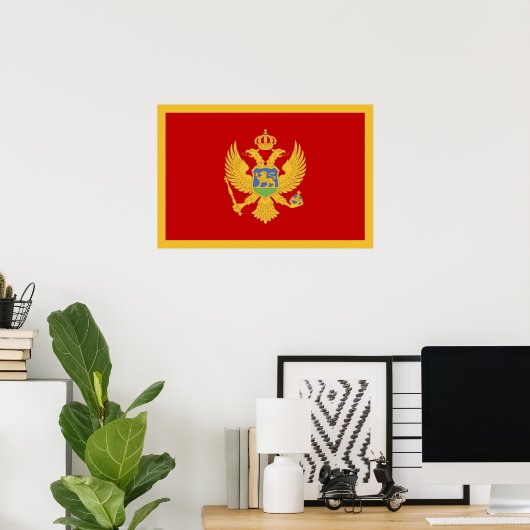 Montenegro-Flagge Poster (Heimbüro)