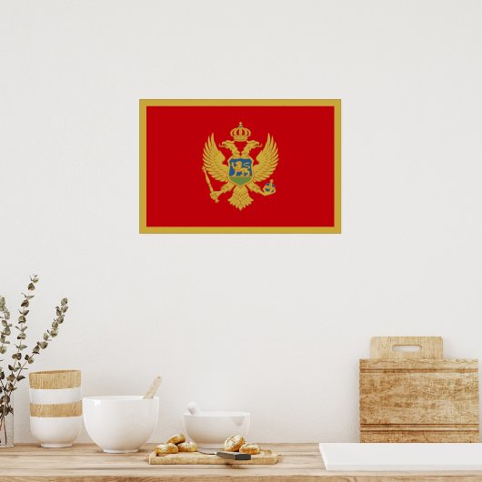 Montenegro-Flagge Poster (Küche)