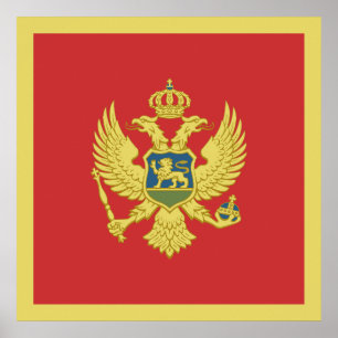 Montenegro-Flagge Poster