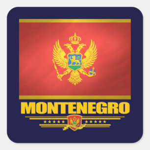 Montenegro-Flagge Quadratischer Aufkleber