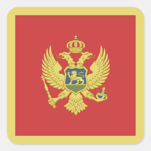 Montenegro-Flagge Quadratischer Aufkleber (Vorderseite)