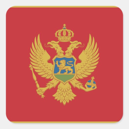 Montenegro-Flagge Quadratischer Aufkleber (Vorderseite)