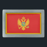 Montenegro-Flagge Rechteckige Gürtelschnalle<br><div class="desc">Patriotische Flagge Montenegros.</div>