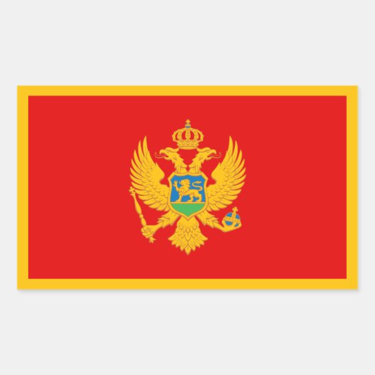 Montenegro-Flagge Rechteckiger Aufkleber (Vorderseite)