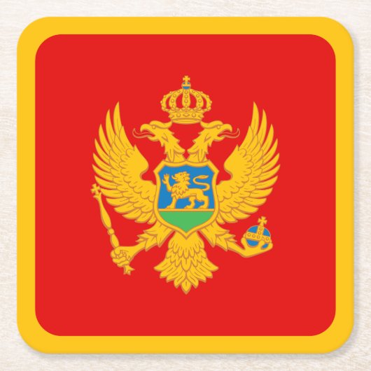 Montenegro-Flagge Rechteckiger Pappuntersetzer (Vorderseite)