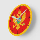Montenegro-Flagge Runde Wanduhr (Winkel)