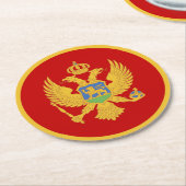 Montenegro-Flagge Runder Pappuntersetzer (Angewinkelt)