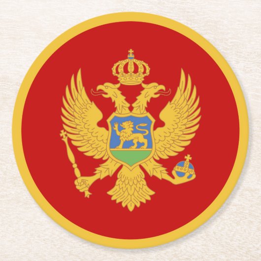 Montenegro-Flagge Runder Pappuntersetzer (Vorderseite)