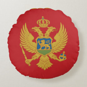 Montenegro-Flagge Rundes Kissen