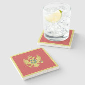 Montenegro-Flagge Steinuntersetzer (Seitenansicht)