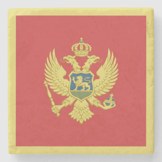 Montenegro-Flagge Steinuntersetzer (Vorderseite)