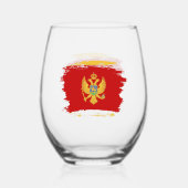 Montenegro-Flagge Weinglas Ohne Stiel (Rückseite)
