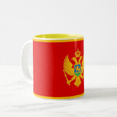 Montenegro-Flagge Zweifarbige Tasse (Vorderseite Links)