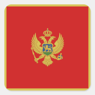 Montenegro-Flaggen-Aufkleber Quadratischer Aufkleber