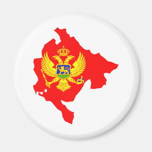 Montenegro-Flaggen-Karte Größengleich Magnet