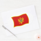 Montenegro-Flaggenaufkleber Ovaler Aufkleber (Umschlag)
