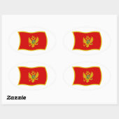 Montenegro-Flaggenaufkleber Ovaler Aufkleber (Blatt)