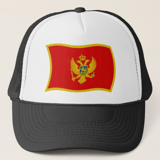 Montenegro-Flaggenhut Truckerkappe (Vorderseite)