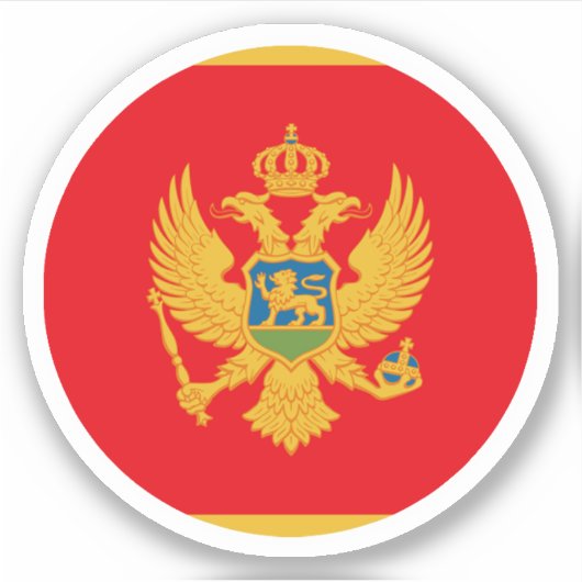 Montenegro Flaggenrundkleber Aufkleber (Vorderseite)