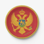 Montenegro Flaggenstaaten Teller, Party, Sport, Mo Pappteller (Vorderseite)