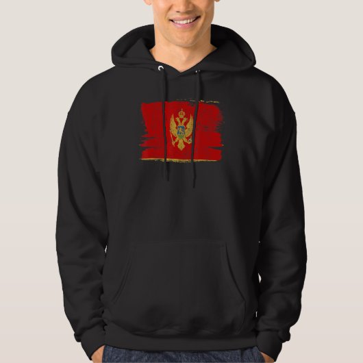 Montenegro Flaggenstolz Freundschaft Proud Peace V Hoodie (Vorderseite)