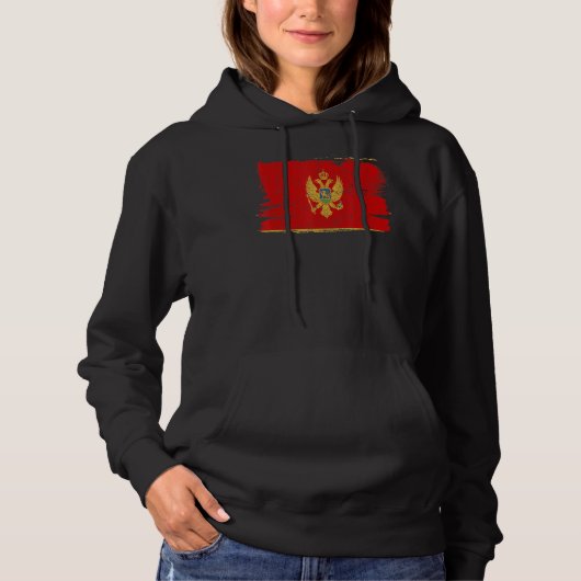 Montenegro Flaggenstolz Freundschaft Proud Peace V Hoodie (Vorderseite)