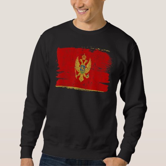 Montenegro Flaggenstolz Freundschaft Proud Peace V Sweatshirt (Vorderseite)