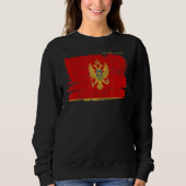 Montenegro Flaggenstolz Freundschaft Proud Peace V Sweatshirt (Vorderseite)