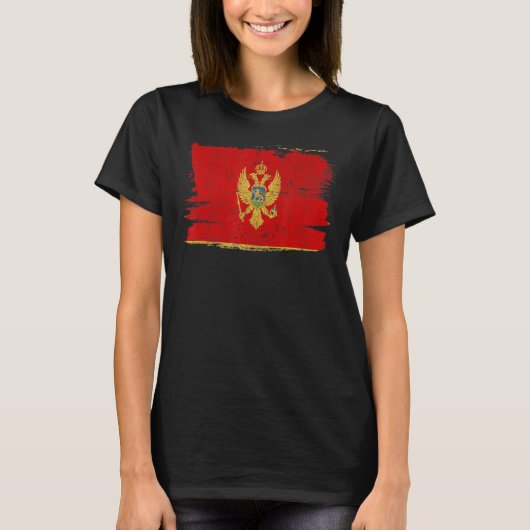 Montenegro Flaggenstolz Freundschaft Proud Peace V T-Shirt (Vorderseite)