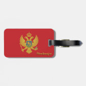 Montenegro Gepäckmarken, patriotische Flagge Gepäckanhänger (Rückseite horizontal)