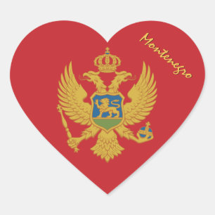 Montenegro Heart Sticker, Patriots Montenegro Flag Herz-Aufkleber