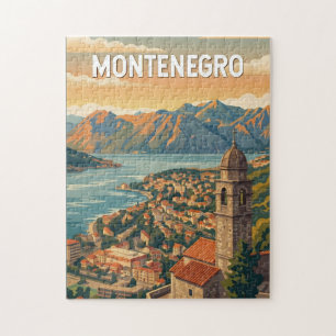 Montenegro Illustration Reise Kunst Vintage Puzzle