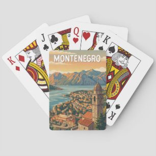 Montenegro Illustration Reise Kunst Vintage Spielkarten