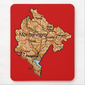 Montenegro-Karte Mousepad (Vorne)