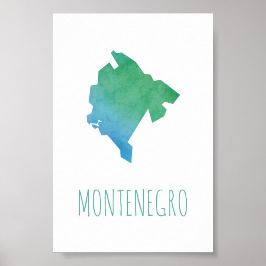 Montenegro Karte Poster (Vorne)