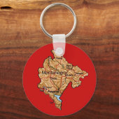 Montenegro Karte Schlüsselanhänger (Vorderseite)
