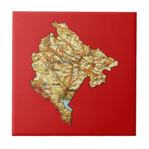 Montenegro-Kartenkachel Fliese