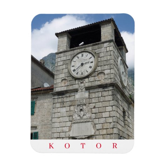 Montenegro Kotor Uhrturmmagnet Magnet (Vertikal)