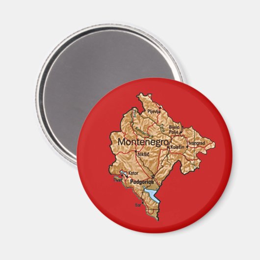Montenegro Map Magnet (Vorderseite/Rückseite)