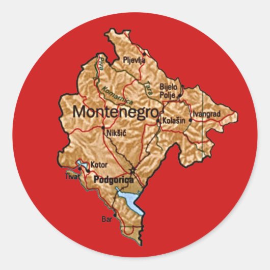 Montenegro Map Sticker (Vorderseite)