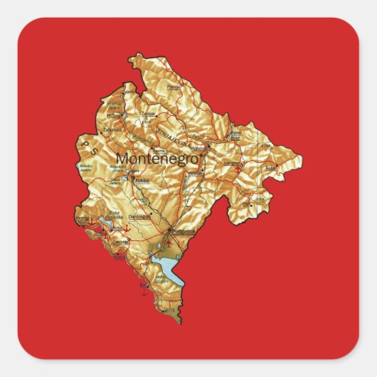 Montenegro Map Sticker (Vorderseite)