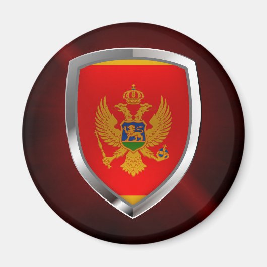 Montenegro Metallisches Emblem Magnet (Vorne)
