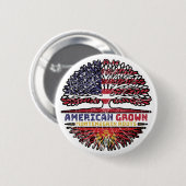 Montenegro Montenegrinisch Amerika Tree Roots Button (Vorne & Hinten)