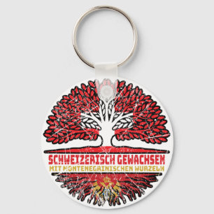 Montenegro Montenegrinisch Schweizer Schweiz Baum Schlüsselanhänger