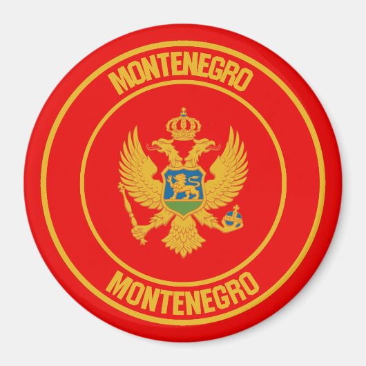 Montenegro-RundEmblem Magnet (Vorne)